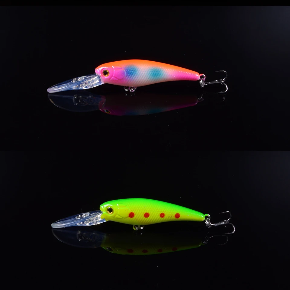  2 Pcs Minnow Fishing Lures 9CM 7.5G Hooks Fish Minnow Lure Tackle Hard Bait Pesca Wobbler Artificia