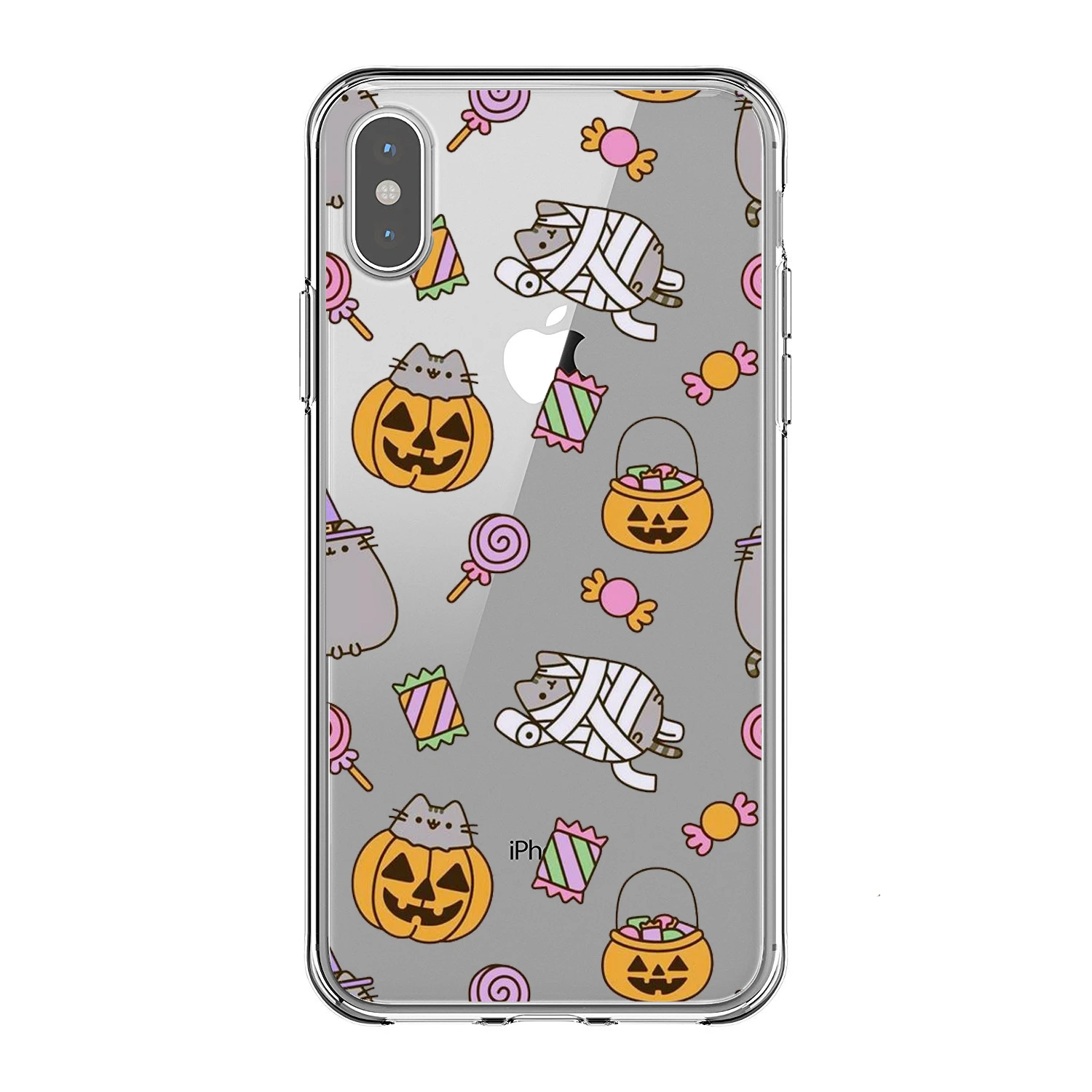 Мягкий ТПУ чехол с мультяшным пухленьким милым котом для iPhone 5 5S SE 6 S Plus 7 8 X XS