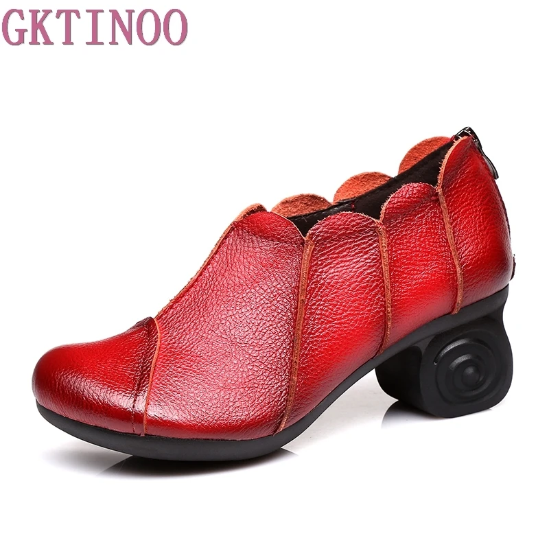 GKTINOO النساء مضخات جلد طبيعي أحذية عالية الكعب جلد طبيعي الكعب سميك حذاء مصنوع يدويا خمر نمط GKTINOO النساء مضخات جلد طبيعي أحذية عالية الكعب جلد طبيعي الكعب سميك حذاء مصنوع يدويا خمر نمط