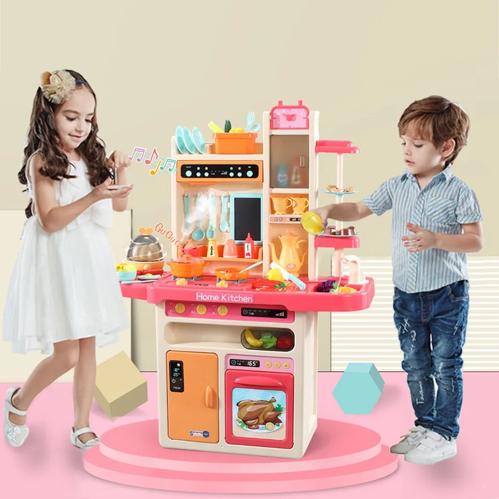 

MUQGEW kitchen set Simulates The Kitchen Toy Simulates The Steam Water Spray Children's Kitchen Toy brinquedos de menina