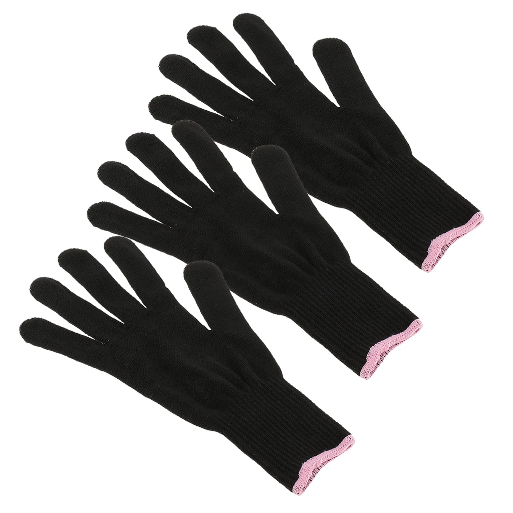 3PCS Heat Resistant Gloves Hot Proof Protection Gloves for Hair Styling Tool Straightener Brush Heat Blocking for Curling Wand