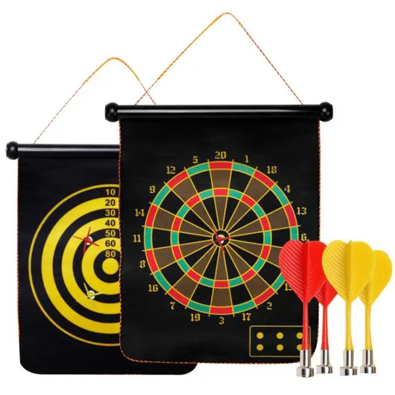 

Flocking Magnetic Dart Board Double-sided Darts Plate Kids Safety Game Toys Safety Dart Needle for Indoor Game High Quality