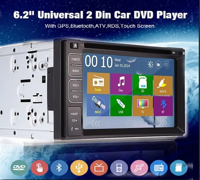 Excellent BT+Radio 6.2inch double 2 Din car GPS Navi DVD player CD for Nissan TIIDA QASHQAI sunny PATHFINDER MU stereo Radio 14
