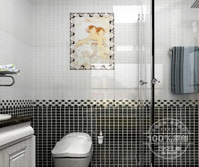 2016 Bathroom Toilet Full Set Of Ceramic Tile Collocation Accents 2016 Bathroom Toilet Full Set Of Ceramic Tile Collocation Accents Borders Floor Tiles Wall Black And White Anti Slip Wear On Aliexpress Alibaba