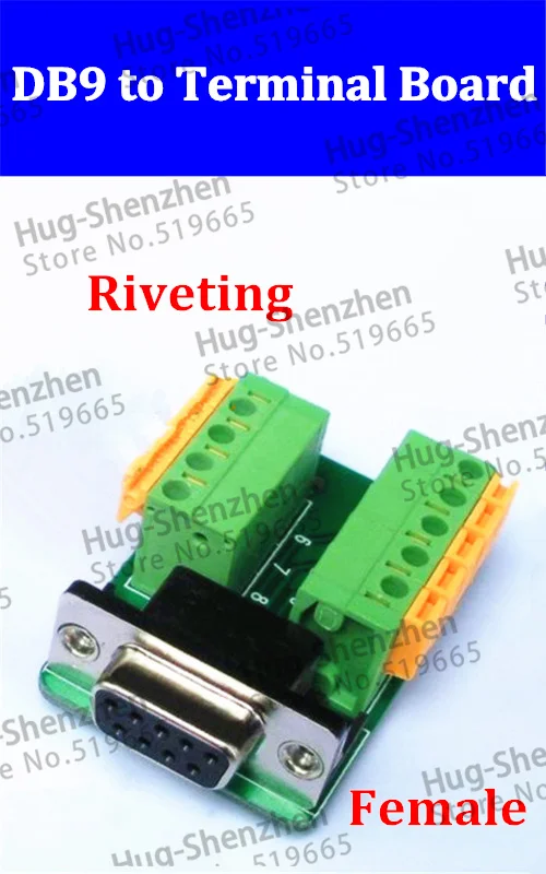 

50pcs DB9 ADAPTER 9 Pin Port FEMALE Breakout to Terminal Board with riveting type, High Quality