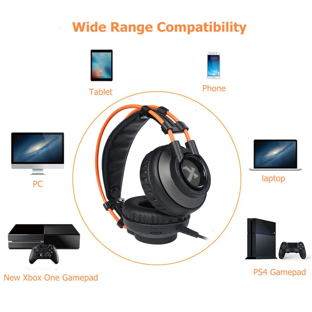 XIBERIA K9 Casque PS4 Headset with Mic Stereo Gaming Headphones for Cell Phone New Xbox One Laptop PC (2)