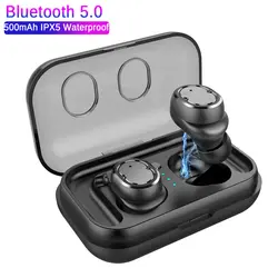 GIAUSA TWS-02 Спорт Bluetooth V5.0 гарнитура сенсорное управление истинные наушники бас 6D стерео Безголовый IPX5 Водонепроницаемый 500 mAh батареи