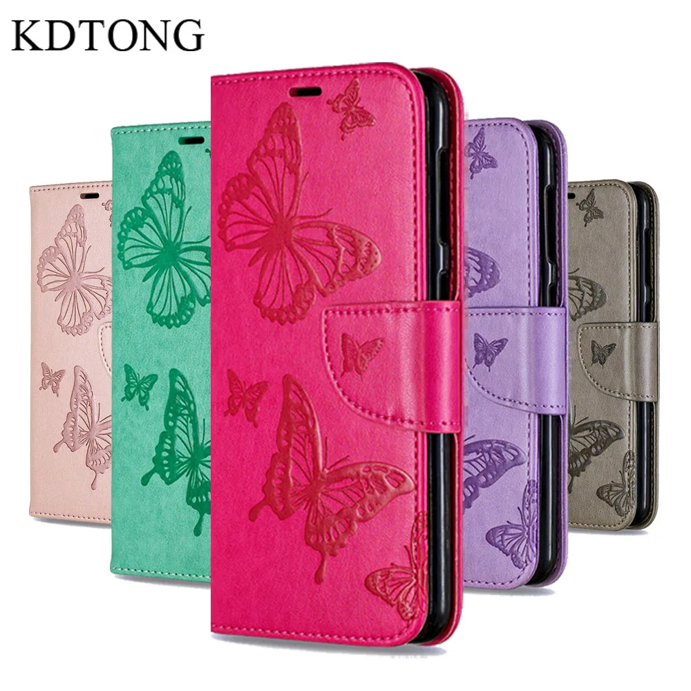 

Phone Case sFor Huawei Honor 8A Case Fashion Embossing Butterfly Flip Leather Wallet Cover For Huawei Y6 2019 Case Cover Capa
