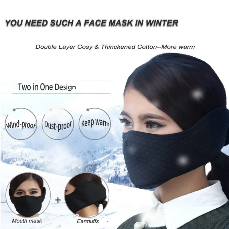

Men/Women Activated Cycling Face Mask Carbon Dust-proof Ski Mask for Running Winter Velvet Training Snowboard Mask