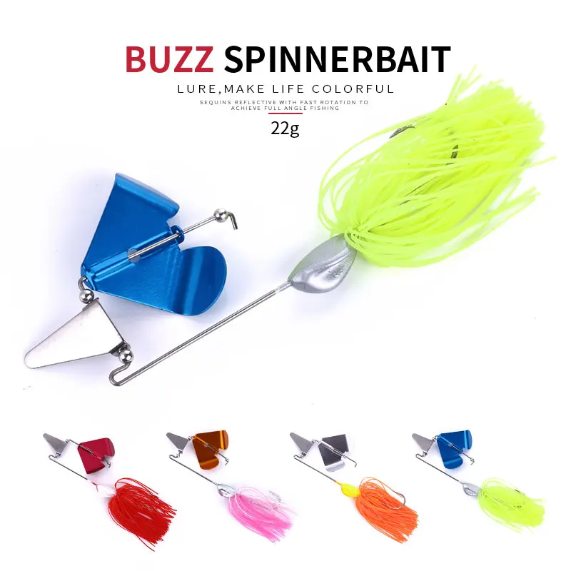 

HENGJIA 1pcs 22g metal spinner spoon trolling baits lead head buzzbait wobblers carp pesca fishng tackle