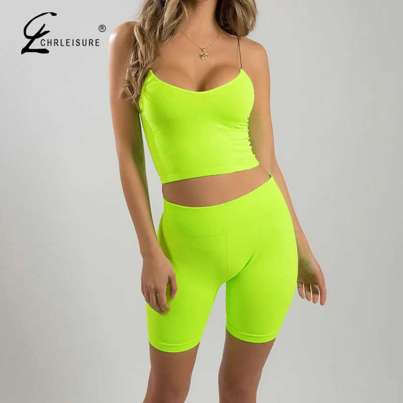 CHRLEISURE женский спортивный костюм модные Светоотражающие цветные для фитнеса