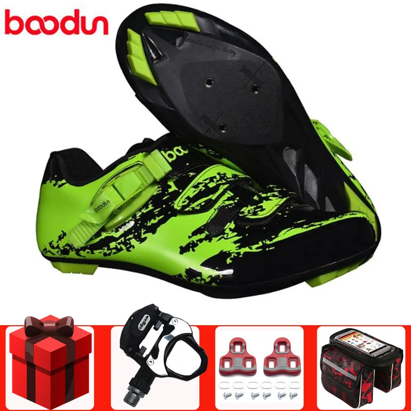 

BOODUN Road Cycling Shoes add pedal set Breathable Bike Self-Locking Bicycle Shoes sapatilha ciclismo Athletic Racing Sneakers