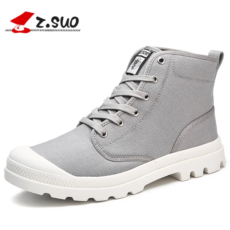 

ZSUO Canvas Boots Men 2019 Spring Fashion High-top Ankle Boots Breathable Canvas Shoes men Sneakers for boys Plus Size:36-47