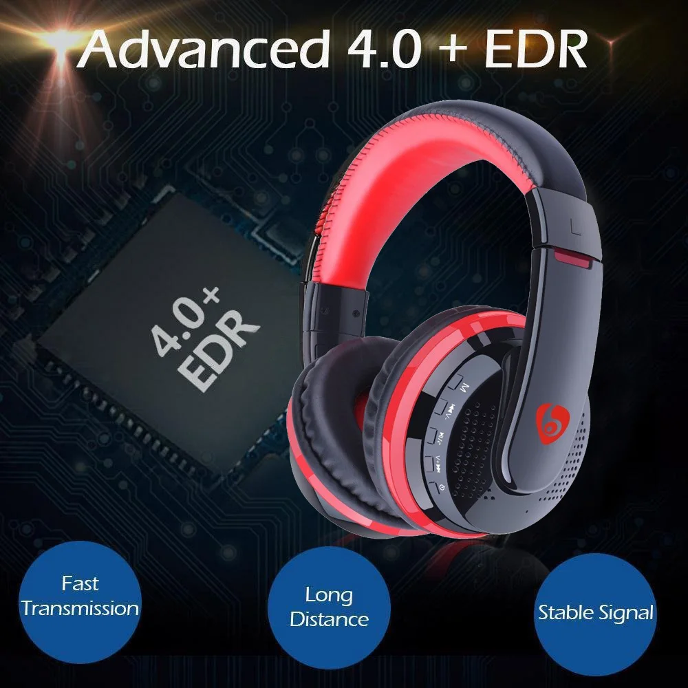 Noise Cancelling Bluetooth Headphones with Microphone Hi Fi Wireless Headphones Over Ear for Travel Work TV Computer Iphone