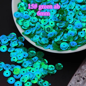 

Loose Sequins 50g 6mm Cup Round Sequin Paillettes Sewing Decoration Artesanatos Acessorios Costura 15# Green AB