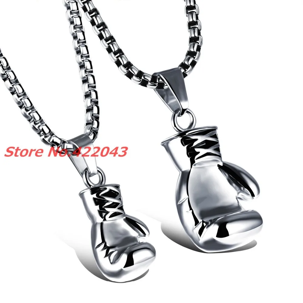 Charming Boxing Glove Pendant Charm Necklace Sport Boxing Jewelry 316L