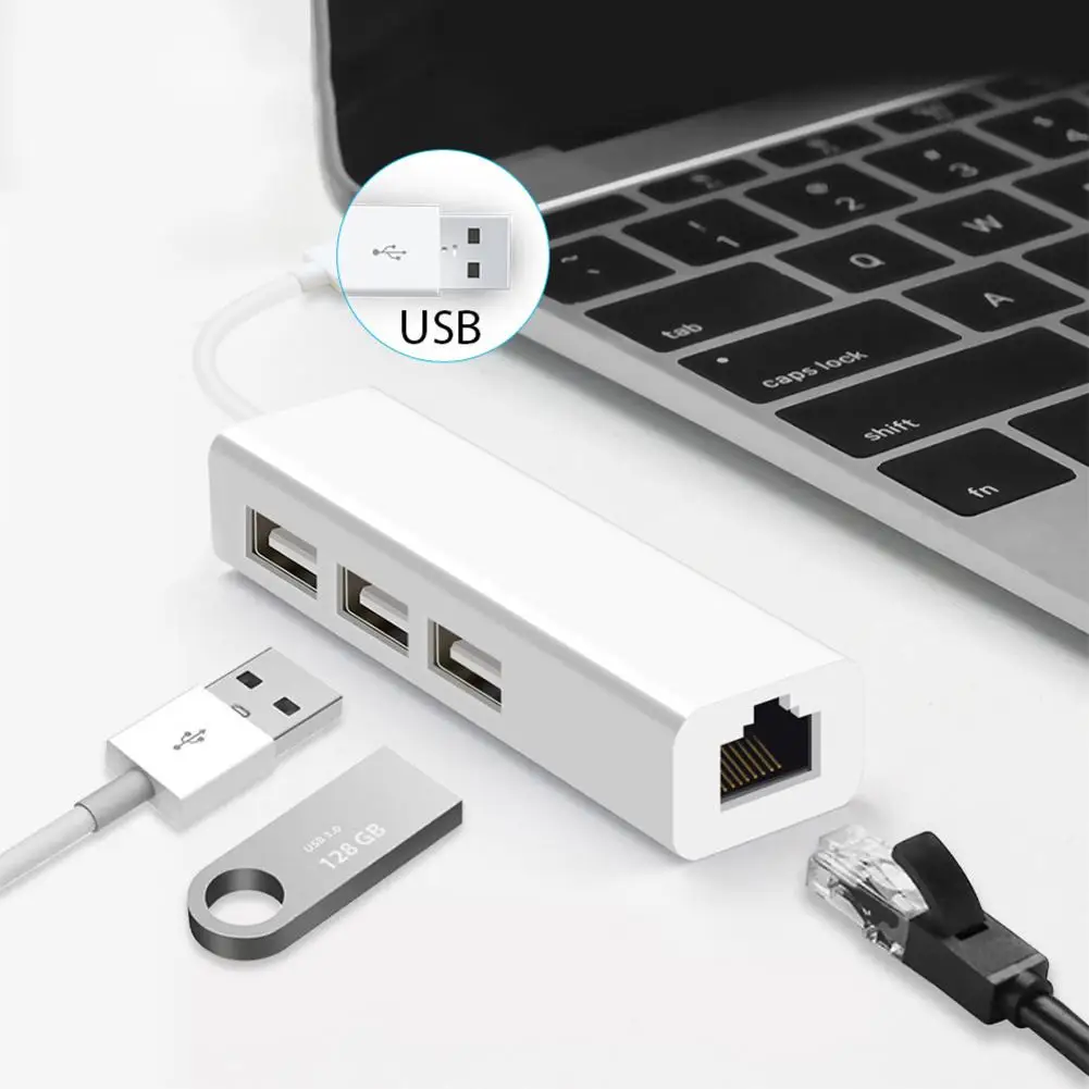 3-портовый USB 3 0 UBS 2 концентратор адаптер с 100 1000 конвертер Gigabit Ethernet порт s RJ45