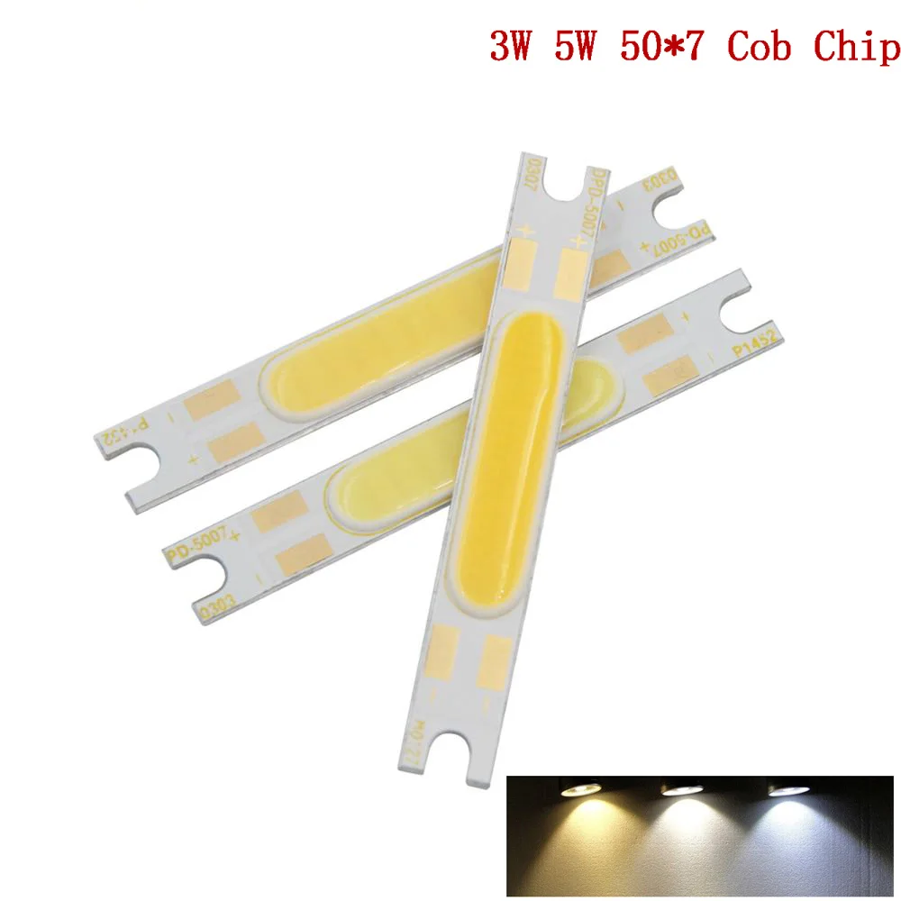 

All Cob 50x7mm LED COB Strip Flip Chip High Lumen Light Source Module 3W-5W 9V COB Led Chip Bulb Lamp For Wall Lamp