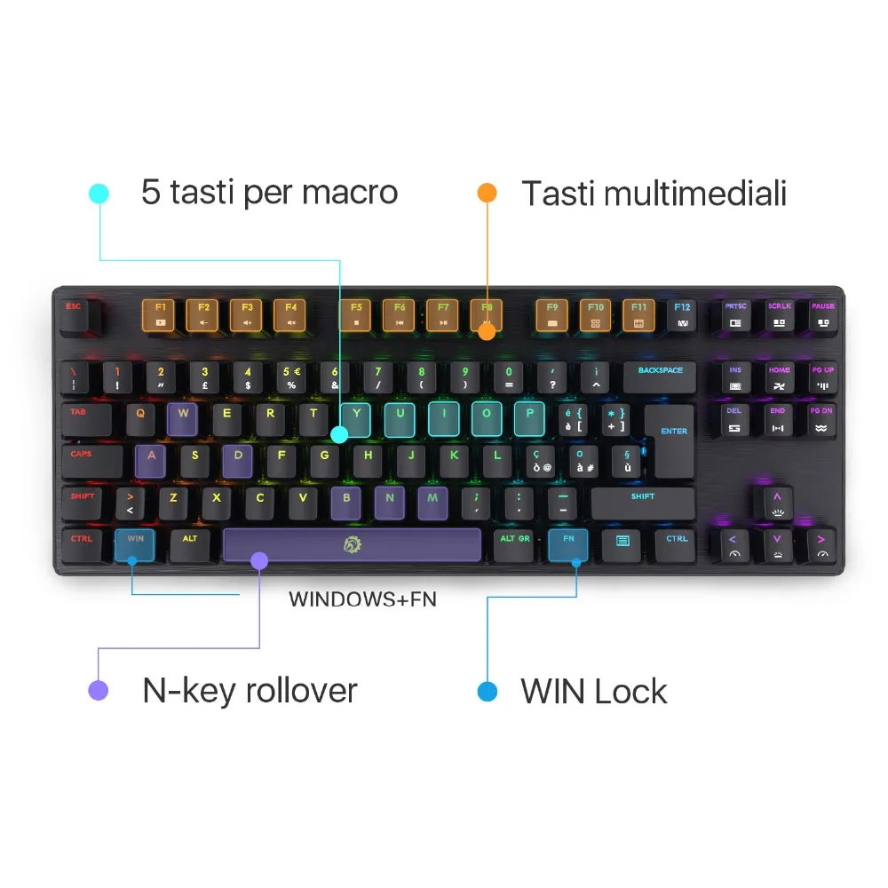 DREVO Tyrfing V2 88 ключ Пособия по немецкому языку макет RGB компактная проводной