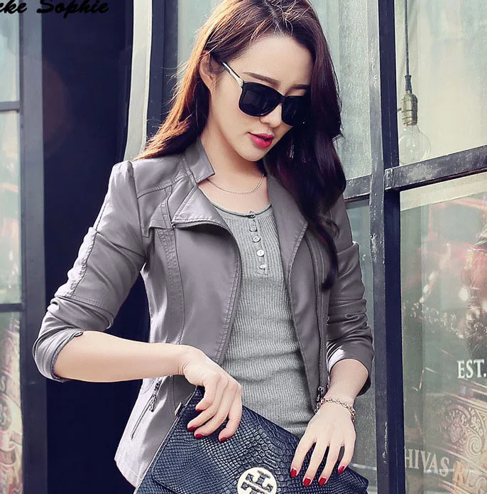 Women's Plus size jacket coats 2019 Autumn faux fur PU Leather zipper Splicing Small Jacket ladies Skinny locomotive coats Girls