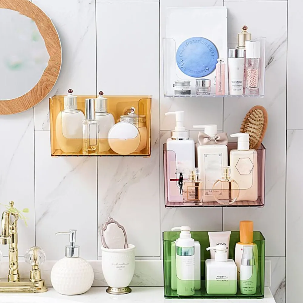 

Mask Storage Box Creative Free Punching Bathroom Leaking Transparent Wall-mounted Cosmetics Storage Box
