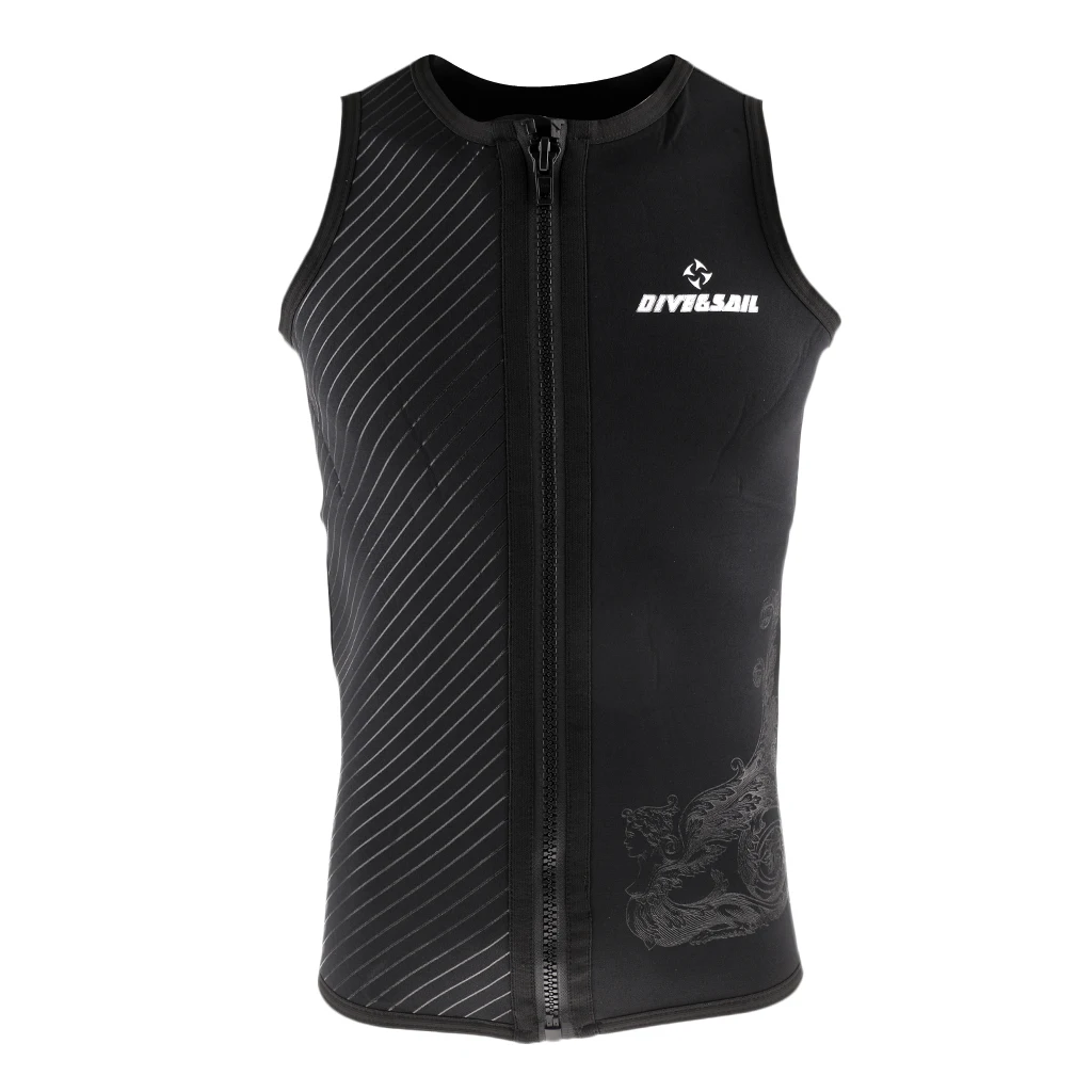 3mm Neoprene Mens Wetsuits Top Premium Sleeveless Wetsuit Jumpsuit Vest for Scuba Diving Surfing Snorkeling Black