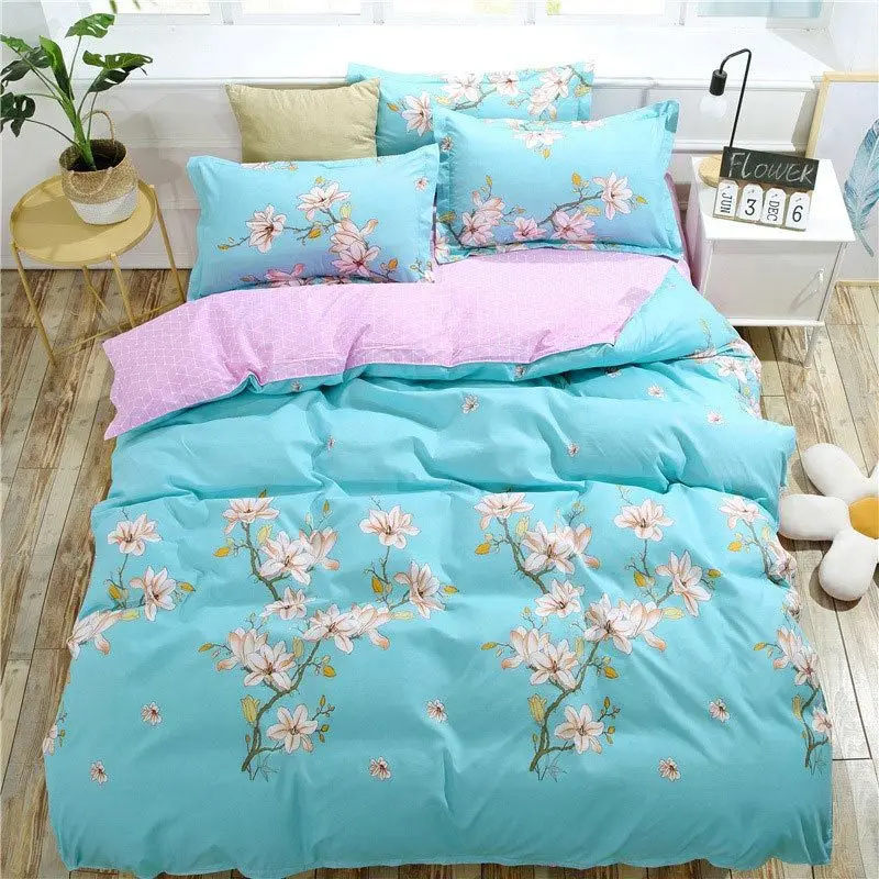 Набор постельного белья из 4 предметов с рисунком фламинго, пододеяльник для взрослых и детей, простыни и наволочки 2TJ-61004 - Цвет: 2TJ-61004-005