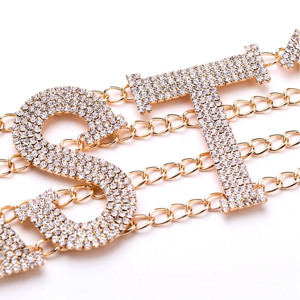 StoneFans большие стразы ожерелье-ошейник с буквами для женщин противное сексуальное массивное ожерелье s звезды ювелирные изделия