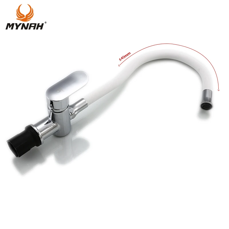 MYNAH Silica Gel Any Direction Faucet Hot And Cold Water Flexible Kitchen Tap Sink Multicolor Kitchen Faucets Black Modern M5847