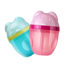 Портативная коробка для еды для кормления ребенка, дозатор для сухого молока, контейнер с рисунком медведя из мультфильма, три решетки, отсек для хранения детских продуктов