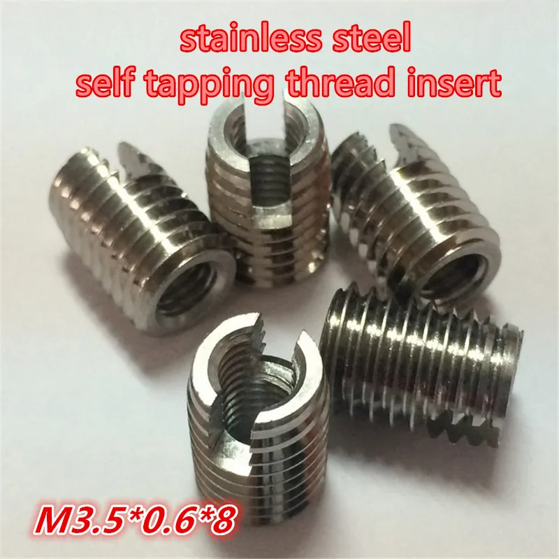 20pcs M3.5*0.6 Self Tapping Thread Inserts 302 Slotted Type Screw