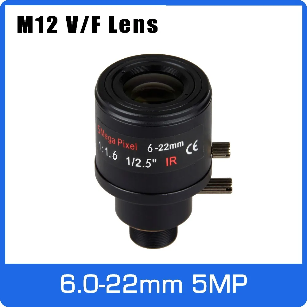 En Ligne 5 mégapixels À Focale Variable CCTV Lentille 6 22mm M12 Montage 1 2. 5 pouce Mise Au Point Manuelle et Zoom Pour 1080 p 4MP 5MP IP AHD Caméra Livraison Gratuite