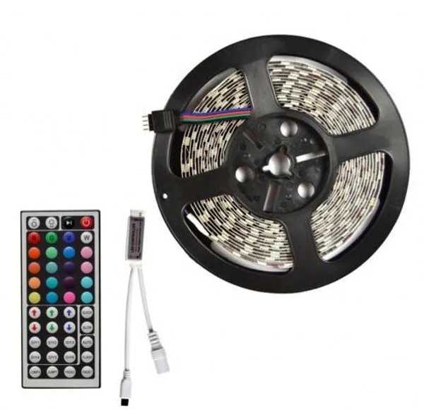 5M RGB SMD 5050 Светодиодные ленты светильник 30/60 светодиодный s/m водонепроницаемый IP65 44Key ИК-пульт дистанционного управления 12V 2A 6A Питание адаптера переменного тока