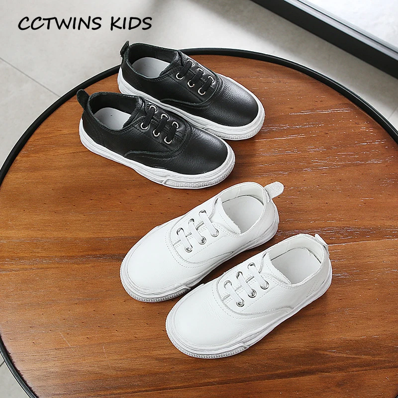 

Kids White Shoes 2019 Autumn Baby Girls Real Leather Sport Sneakers Boys Casual Sneakers Children Black Fashion Trainer FC2590