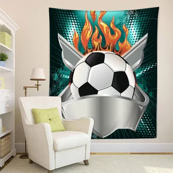 

HommomH Tapestry Art Decor Wall Hanging in Dorm Living Room Bedroom Fiery Football League Flame