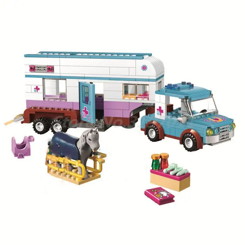 

BELA 10561 Friends Horse Vet Trailer Emma Mia 41125 Model Building Blocks Sets Bricks Educational Toys For Children Gifts