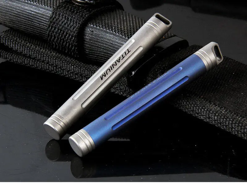 

Pure Titanium Waterproof Capsule IP PSK Pill Case Storage Bottle Box 3.4" Keychains Key Ring Key Chain First Aid Outdoor Charms