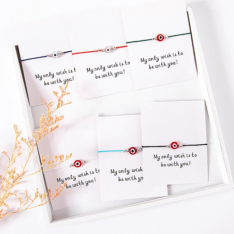G. YCX Шарм глаз Защитный Браслет Femme Lucky Wish Card красные черные строка дружбы браслет