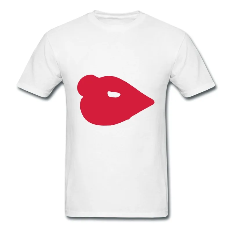 Make Own Cotton T Shirt Men's Red Hot Luscious Full LipsVector Design Cool School Tshirts for Boy Fashion Style | Мужская одежда