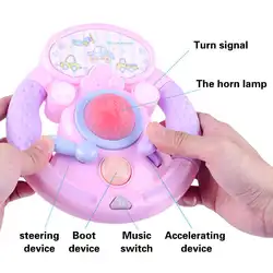 Симпатичная имитация рулевого колеса ранняя развивающая музыкальная игрушка для От 0 до 1 года малышей