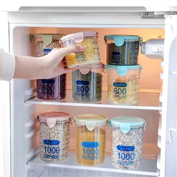 

Kitchen Transparent Storage Box Food Storage Containers with Lid for Home Kitchen Fridge Cabinet Freezer Desk Organizer
