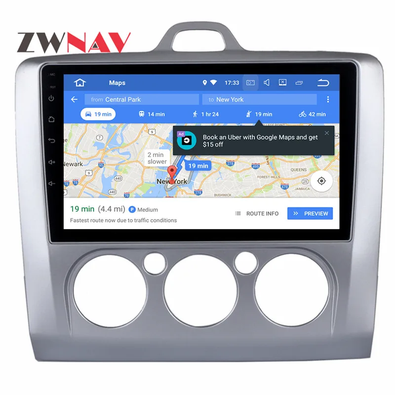 Perfect 2 din Android 8.0 car dvd radio video player 4G+32G 9 inch for Ford Focus 2004 - 2011 wifi BT navigation Quad Core map 2G FM RDS 14