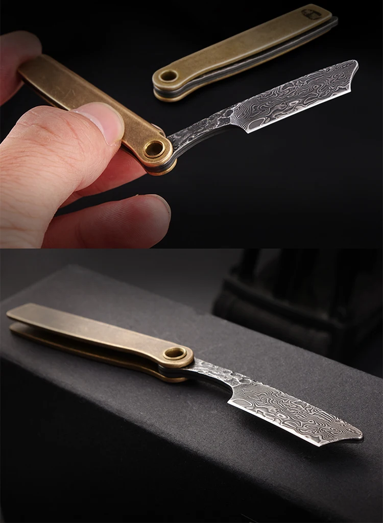 HX Outdoors DM-017 MINI Tactical Folding Blade Knives Damascus Stainless Steel Keychain Knife Outdoor Tools