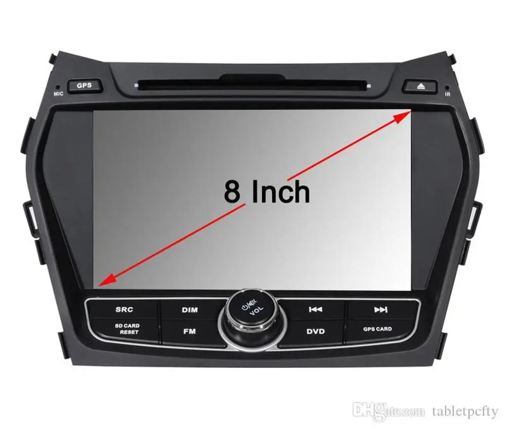 Top 8" Car DVD player with GPS(opt),audio Radio stereo,USB/SD,AUX,BT/TV,car multimedia headunit for Hyundai IX45/SANTA FE 2013 2014 5