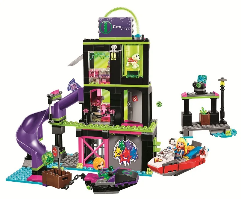 

438pcs Compatible Legoinglys Super Heroes DC Girls Lena Luthor Kryptomite Factory 10690 Model Building Blocks Children Gifts