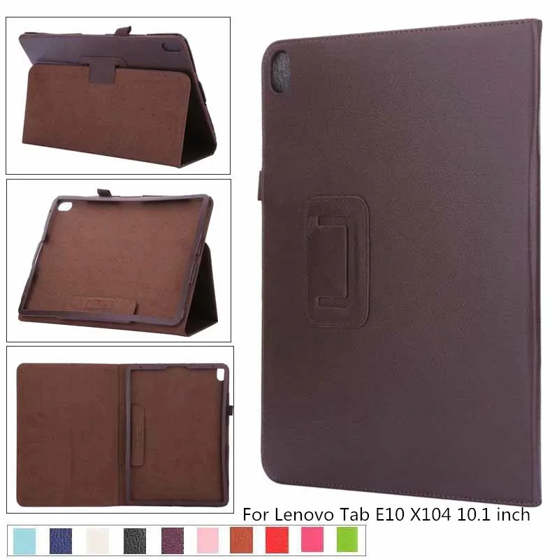 

New Slim Flip Magnetic Shell Skin Cover litchi Stand PU Leather Case For Lenovo Tab E10 E 10 X104 TB-X104 10.1 inch Tablet case