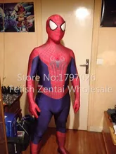 Cheap High Quality Halloween Superhero Spiderman 2 blue red Zentai Suits Aveners Women Men Kids Spiderman Costume With Eyemask/Shoes Cheap High Quality Halloween Superhero Spiderman 2 blue red Zentai Suits Aveners Women Men Kids Spiderman Costume With Eyemask/Shoes