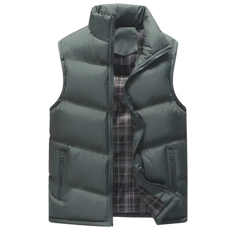 Men Solid Color Mandarin Collar Slim Fit Casual Sleeveless Autumn Winter Warm Plus Size Vest YL5571 Men Solid Color Mandarin Collar Slim Fit Casual Sleeveless Autumn Winter Warm Plus Size Vest YL5571
