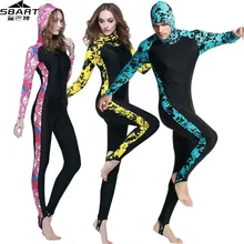 Women Men Swimming Wetsuit Long Sleeve Wear Spearfishing Surfing Diving Swimming Wetsuits Hooded Plus 4XL Scuba Swimming Wetsuit