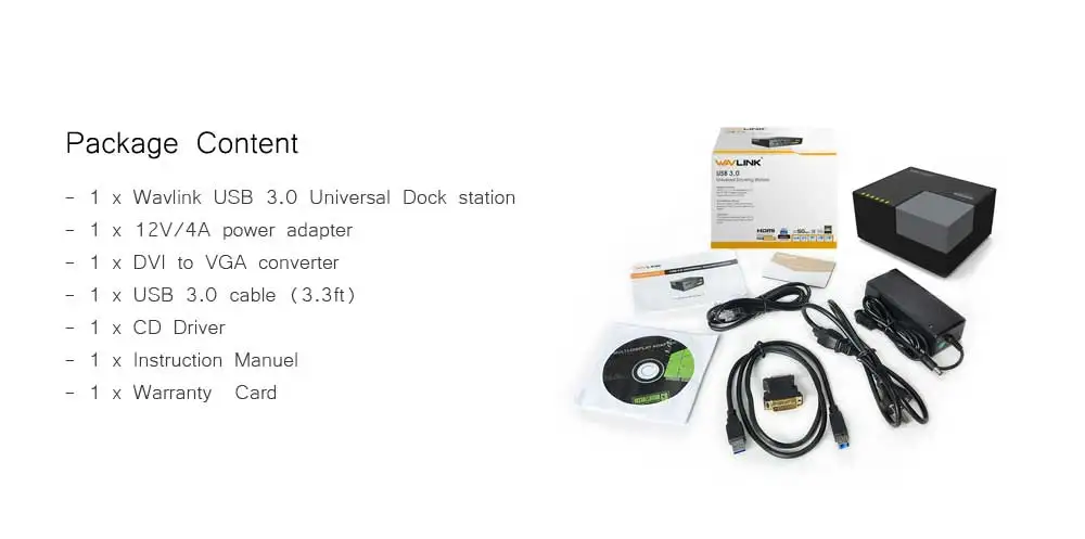 Универсальная док-станция Wavlink Внешний USB 3,0 Dual Video DisplayLink usb-хаб Full HD 1080P 2048x1152 DVI HDMI для портативных ПК